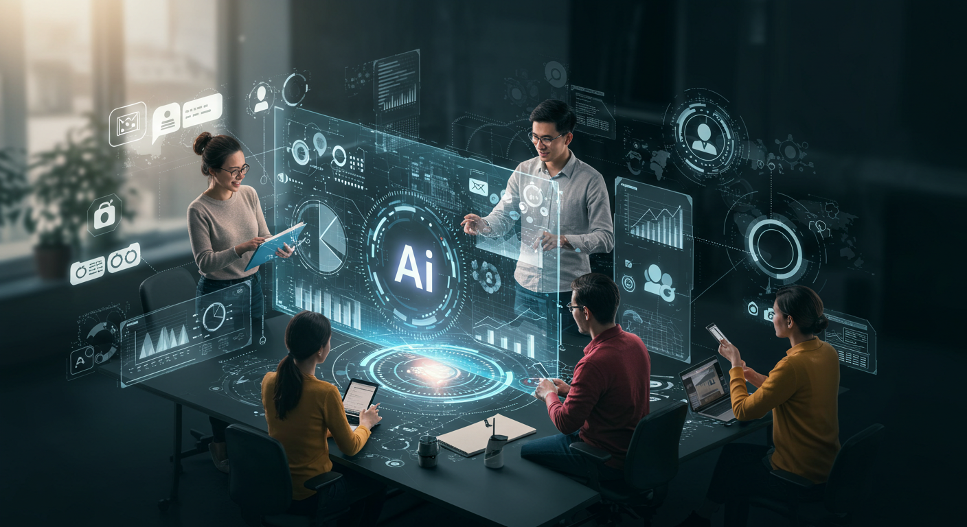 Strategic AI Marketing Team Collaboration - Modern data-driven marketing approach